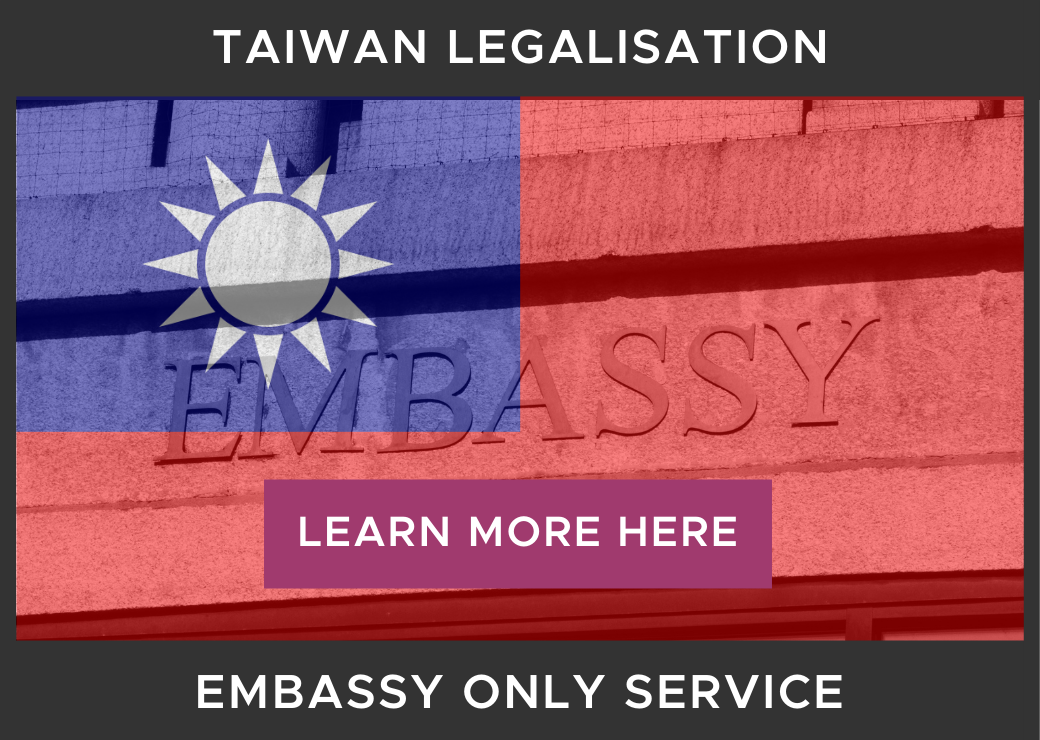 Taiwan Legalisation Embassy Only